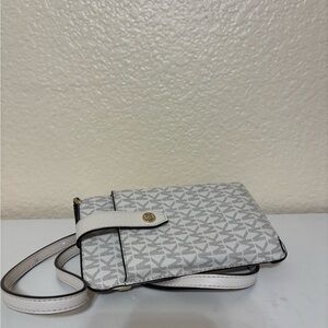 Michael Kors White and Gray Crossbody phone Bag